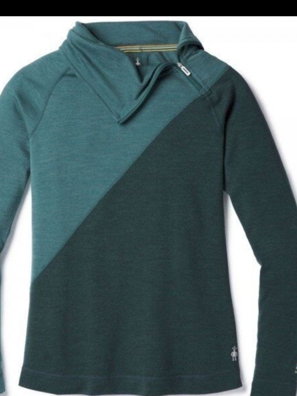 Smartwool Women's Two-Tone BlueGreen Merino Wool Pullover